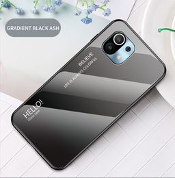 For Xiaomi 11 Tempered Glass Case Colourful Soft TPU Glossy Gel Skin Xiaomi Mi 11 10T PRO 10T Lite Hard phone cover