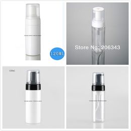 120ML white/clear plastic PET bottle with foam pump for facial foam/mousse/cleanser/mild washer cream skin care cosmetic packing