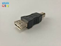 300pcs/lot USB Printer Adapter USB2.0 Type A Female USB To Type B Male Adapter Converter Black for Printer Computer Scanner