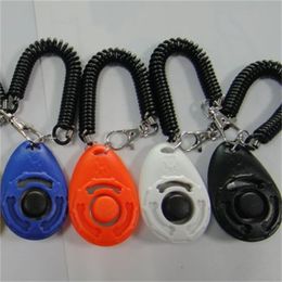 ABS Dog Training Clicker Agility Aid Wrist Lanyard 7 Colors Elastic Key Chain Pets Teaching Tool Supplies Button Click Sounder 2 8sn M2
