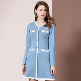 Hot Sale women fall winter sweater dress luxury designer long sweaters dresses womens knitted Dress