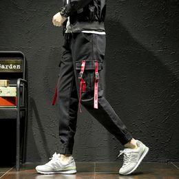 2020 New Black Pants Men Hip Hop Cargo Pants Men Streetwear Harajuku Jogger Sweatpant 100% Cotton Trousers Men Pants LJ201104