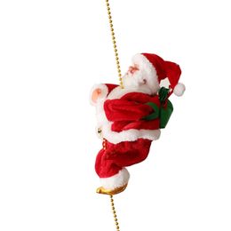 Christmas Santa Claus Electric Climb Ladder Hanging Decoration Christmas Tree Ornaments Funny New Year Kids Gifts Party Decor 201023