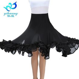 Stage Wear Ballroom Dance Costume Skirt Tango Modern Standard Performance Waltz Salsa Rumba Training Half Dress Elastic Waistband #2537-1