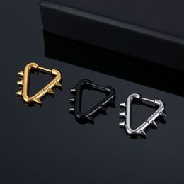 Titanium Steel Body Piercing Jewelry Pointed Cone Earring Hoops Korean Punk Hiphop Hoop Earrings for Men and Women