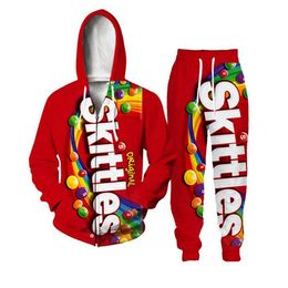 2020 New fashion Men/Women Ramen Food zipper hoodie and pants two-piece fun 3D overall printed Tracksuits