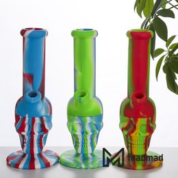 Silicone Water Bong Smoking Hand Pipe 11.4 inches with Tube and Glass Bowl Tall Portable Dab Oil Rig