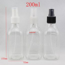 Free shopping,200cc transparent sprayer PET bottle with Aluminium Cap, Used For Essential Oils, Travel Shampoo,30pcs/lothigh qualtity