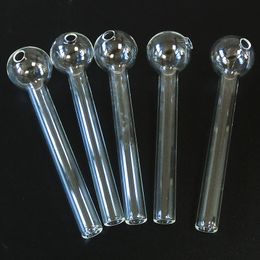 Clear Pyrex Glass Oil burner transparent Oil Burner Glass Tube Oil Burning Pipe glass Smoking pipes water pipes