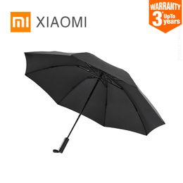 XIAOMI NINETYGO Sunny Umbrella Fully automatic reverse folding lighting umbrella adult Anti-UV Windproof portable beach parasol 201111