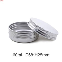 60ml Cream Jar Metal Aluminium Round Tin Cans Box Empty Candle Ointment Sample Screw Cap 50pcs/lot Random Colorgoods