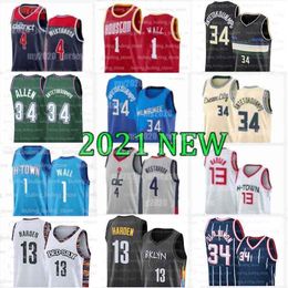 Antetokounmpo Harden Jersey Ray 34 Giannis Allen John 1 Wall Milwaukees Russell 4 Westbrook Houstons 13 James Hakeem 34 Olajuwon Basketball