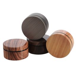 Smoking Colourful Portable 55MM Metal Plastic Dry Herb Tobacco Wood Texture Grind Spice Miller Grinder Crusher Grinding Chopped Hand Muller Cigarette Holder DHL