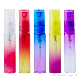 5ml Portable Mini Perfume Bottle Glass Empty Bottle Colourful Cosmetics Spray Bottle Mist Travel Atomizer WVT0686 Highest quality