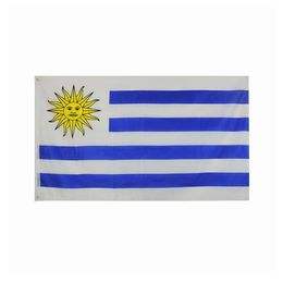 Hochwertige Uruguay-Flagge, 90 x 150 cm, Nationalbanner, 90 x 150 cm, Festival, Party, Geschenk, 100D-Polyester, für drinnen und draußen, bedruckte Flaggen und Banner