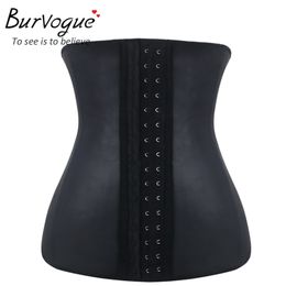 Burvogue Latex Waist Trainer Slimming Belt Cincher Corset Strap Shaper Body Shaper Latex corset Shapewear Plus Size XS-6XL T200707
