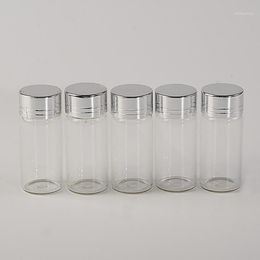 Storage Bottles & Jars Wholesale- 10ml Glass Screw Cap Silver Aluminium Lid Empty Vials Sealing Up Mason 100pcs1