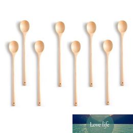 8 Pcs Wooden Mixing Spoon Long Handle Wooden Spoon Wooden Soup Spoon Suitable for Kitchen Mixing and Cooking