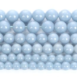 Other Angelite Natural Stone Beads Round Loose Spacer For Jewelry Making DIY Bracelets Necklace Earring Accessories 6/8/10MM