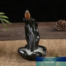 5Pc Backflow Incense Cones With 1Pc Ceramic Burner Bullet Incense Stickers Holder Finger Citron Ceramic Censer Home Decor No1