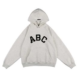 Sweatshirts Hoodies Fashion Brand Fog Season Main Line Jerry's Same ABC No. 7 Flocking Loose Men's Hooded Plush Sweater