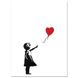 LJ201128 Hand-painted Girls with Balloons Canvas Wall Art for Living Room Decor