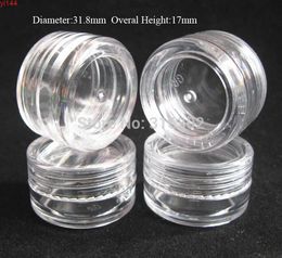 100 x 5g Empty clear PS Plastic Cosmetic Jar Pot used as promotion cream glitters sample packaging 5cc Containersgood qualtity