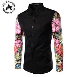 Men's Casual Shirts Wholesale- Men Dress Shirt Hawaii Fashion Turn Down Collar Social Slim Man Brand Clothing Camisa Masculina Chemise Homme