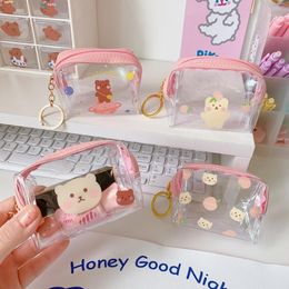 Storage Bags Cute Transparent Cosmetic Bag Organiser Zipper Make Up Case Pouch Toiletry Beauty Wash Kit