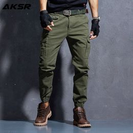 AKSR Men's Joggers Casual Military Cargo Pants Joggers with Pockets Flexible Tactical Joggers Pants Men Streetwear trousers 201106