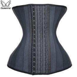 Waist Trainer Corsets Latex gaine ventre Steel slimming underwear body Shaper women Bustiers colombian girdles Modeling Strap 201222