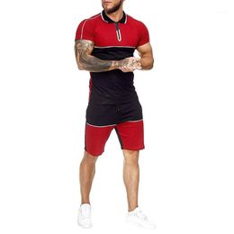 Summer Men Set Sportswear Fashion 2020 Mens Clothing Patchwork T Shirts Shorts Casual Tracksuits Male Track Suit Plus Size 5.41