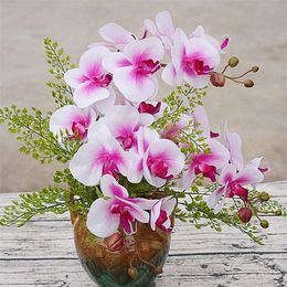 Latex Real touch Artificial Orchid flower white Butterfly Orchids fake flower for Home party DIY Wedding Decoration flores JJB14063