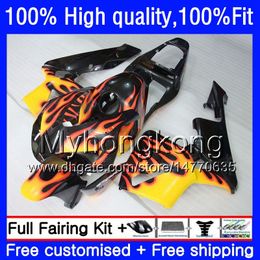 Injection OEM For HONDA CBR 600RR 600F5 600CC CBR600 RR F5 03 04 Yellow flames 49HM.28 CBR600RR 03 04 CBR600F5 CBR 600 RR 2003 2004 Fairings