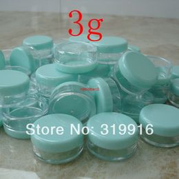 100pcs 3g cyan Colour small round bottle jars pot,empty plastic container for cosmetic packaging , factory price free shippingshipping