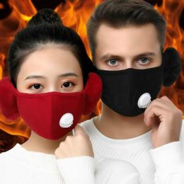 2 in 1 Winter keep warm mask outdoor cycling dust-proof mask Cold proof ear protection mask Designer Masks With breathing valve DB157
