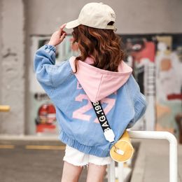 Girls Jackets Spring Baby Girl Coat Fashion Kids Number 27 Jeans Outerwear Teenage School Clothes Fall Toddler Denim Coats 201106