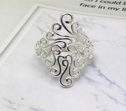 925 Silver Ring Exaggeration Retro auspicious clouds ring for Women Fashion Wedding Jewellery Gift size 25mm* US6-US10