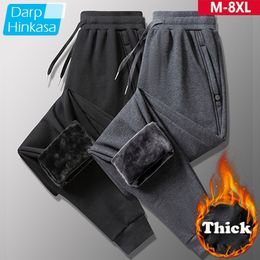 2021 Winter Thick Fleece Men Cotton Pants Outdoor Cargo Loose Sports Overalls Big Size Casual Trousers 220212