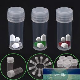 10Pcs 5ml Plastic Sample Bottle Small Bottle Test Tube Mini Bottles Storage Containers White Refillable Bottles Make Up Jar