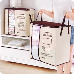 Non-woven Foldable Storage Bag Quilt Pillow Blanket Organizer Moisture-proof Clothes Storage Bag Home Closet Clothing
