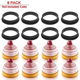 8PCS Cake Mold Perforated Cutter Round-Shape Mousse Circle Ring Tart Decorating Y200612