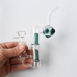 Mini Glass Hookah small Smoke Shisha Diposable Colorful Glass Pipes Ash Catchers Bong Bee Head Shape Percolater Tobacco Bubbler Water Pipe with 14mm male bowl