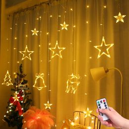 Christmas string lights Curtain Fairy Lights Garland Led Wedding Party Christmas For Window Home Outdoor Decor Y201020