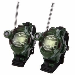 Children 1 Pair Toy Walkie Talkies Watches Walkie Talkie 7 Functions Portable Watch Radio Outdoor Interphone Toy For Kids Gifts LJ201105