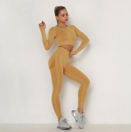 Leggings sports bra yoga sets High Waist Pants Tight tops legging gym clothes women solid Colour workout fitness set Shirt Trouses Suit