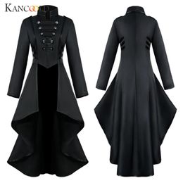 Women's Jackets KANCOOLD Vintage Gothic Steampunk Long Coat Women Button Lace Corset Halloween Costume Party Tailcoat Female