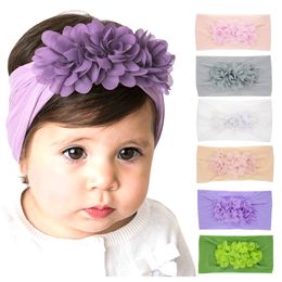 baby Headbands Chiffon flowers super soft Bohemia hair accessories children kids elastic headband Princess headwear headdress WKHA13