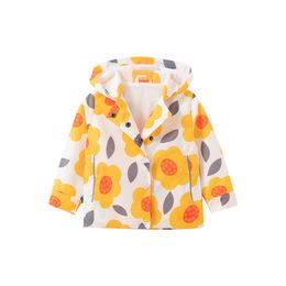 Little maven Yellow Flowers Girls Coat Autumn Children's Outerwear Clothing Cotton Kids Jacket Coat New Baby Clothes 201126