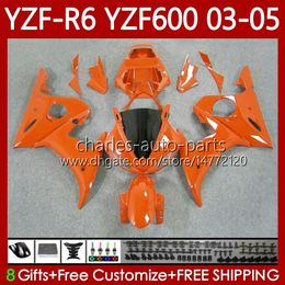 Motorcycle Bodywork For YAMAHA YZF600 YZF R 6 600 CC YZF-R6 2003 2004 2005 Cowling 95No.137Light Orange YZF R6 600CC YZF-600 03-05 Body YZFR6 03 04 05 OEM Fairing Kit